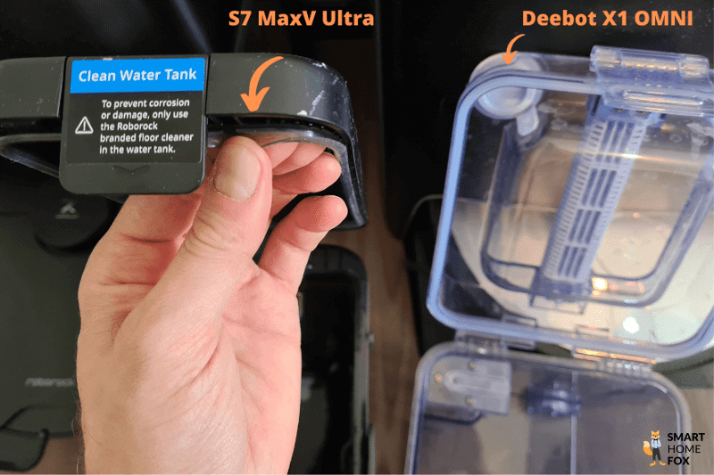 Изоляция резервуара для воды на станции Roborock S7 MaxV Ultra крупным планом